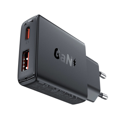Acefast A69 PD 30W GaN USB-A USB-C wall Įkroviklis  - Juodas 1
