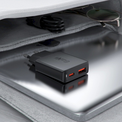 Acefast A69 PD 30W GaN USB-A USB-C wall Įkroviklis  - Juodas 5