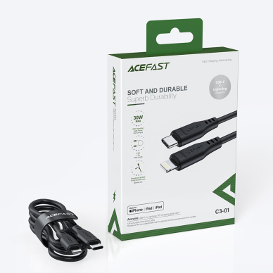 Acefast cable MFI USB Type C - Lightning 1.2m, 30W, 3A Baltas (C3-01 white) 11