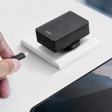 Adapteris UNIQ Versa Slim USB-C PD 18W + cable USB-C to USB-C Juodas 2