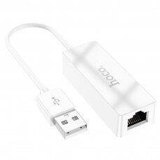 Akcija! Audio adapteris Hoco UA22 USB-A to RJ45 100 Mbps baltas