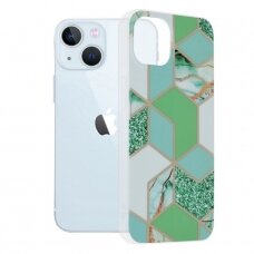 Akcija! Dėklas skirtas iPhone 13 - Techsuit Marble Series - Žalias Hex