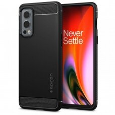 Akcija! ONEPLUS NORD 2 5G dėklas Spigen Rugged Armor juodas