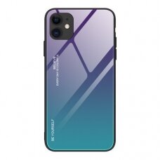 Akcija! iPhone 12 Pro dėklas Gradient glass šviesiai mėlyna-tamsiai mėlyna NZXR928