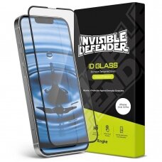 Akcija! iPhone 13/13 Pro Ringke invisible defender pilnai dengiantis grūdintas stiklas juodais kraštais