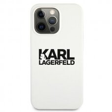 Akcija! Originalus Karl Lagerfeld dėklas KLHCP13LSLKLWH iPhone 13 Pro Baltas
