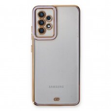 Akcija! Samsung Galaxy A52 dėklas Fashion Case auksiniais - violetiniais kraštais