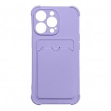 Akcija! Iphone 13 Pro Max nugarėlė Card Armor Case silicone wallet violetinis