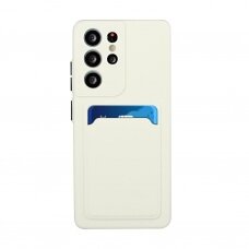 Akcija! Samsung galaxy S21 ultra dėklas Card Case baltas