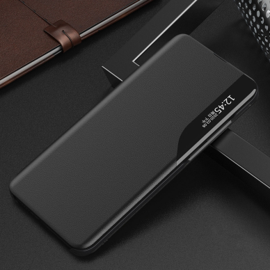 Akcija! Dėklas Eco Leather View Xiaomi Redmi 11A / Poco C55 / Redmi 12C Juodas  13