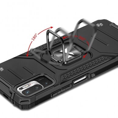 akcija! Xiaomi Redmi 10 dėklas Wozinsky Ring Armor PC plastikas juodas 2
