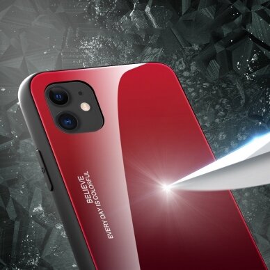 Akcija! iPhone 12 mini nugarėlė Gradient Glass raudonas-juodas NZXR928 1