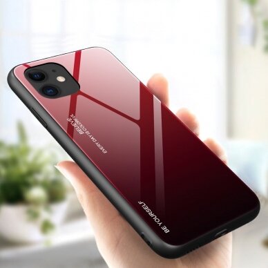 Akcija! iPhone 12 mini nugarėlė Gradient Glass raudonas-juodas NZXR928 2