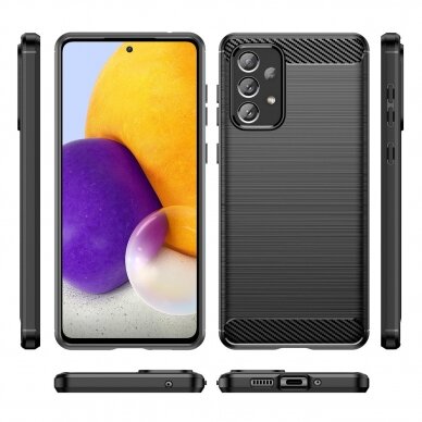 Akcija! Samsung galaxy A73 5G dėklas "Carbon case" TPU juodas 1