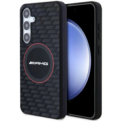 AMG Silicone Carbon Pattern MagSafe Dėklas Samsung Galaxy S24+ - Juodas