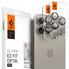 Apsauginis dėklas Spigen Optik.tR EZ Fit Camera Protector skirta iPhone 14 Pro / Pro Max / 15 Pro / Pro Max - natural titanium 2 pcs.