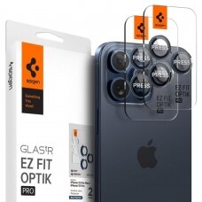 Apsauginis dėklas Spigen Optik.tR EZ Fit Camera Protector skirta iPhone 14 Pro / Pro Max / 15 Pro / Pro Max - Titanium Mėlynas 2 pcs.