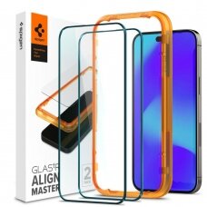 Iphone 14 Pro Max Apsauginis stiklas Spigen ALM GLASS FC 2 vnt.  juodais kraštais