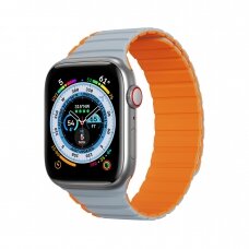 Apyrankė Dux Ducis Magnetic Strap for Apple Watch SE, 9, 8, 7, 6, 5, 4, 3, 2, 1 (41, 40, 38 mm) (LD Version) - Pilka/Oranžinė