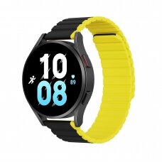 Apyrankė Dux Ducis Universal Magnetic Samsung Galaxy Watch 3 45mm / S3 / Huawei Watch Ultimate / GT3 SE 46mm (22mm LD Version) - Juoda/Geltona