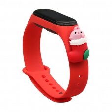 Apyrankės dirželis Strap Xmas replacement Xiaomi Mi Band 6 / Mi Band 5 Christmas holidays raudonas (santa 1)