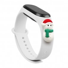 Apyrankės dirželis Strap Xmas Xiaomi Mi Band 4 / Mi Band 3 Christmas holidays baltas (snowman 1)