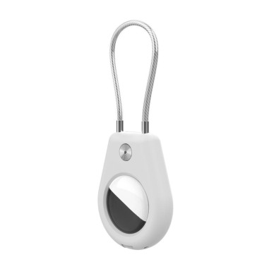 Apple AirTag dėklas su plienine virvele - juodas + baltas (2 vnt.) 2