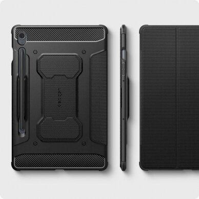 Apsauginis dėklas Spigen Rugged Armor Pro case skirta Samsung Galaxy Tab S9 FE 10.9&#39 &#39  X510 / X516B - Juodas 15