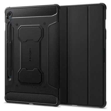 Apsauginis dėklas Spigen Rugged Armor Pro case skirta Samsung Galaxy Tab S9 FE 10.9&#39 &#39  X510 / X516B - Juodas 2