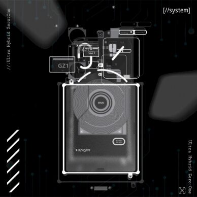 Apsauginis dėklas Spigen Ultra Hybrid case skirta Nothing Phone 2 - pilkos spalvos ir Juodas 10