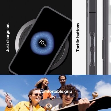 Apsauginis dėklas Spigen Ultra Hybrid case skirta Nothing Phone 2 - pilkos spalvos ir Juodas 14