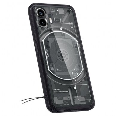 Apsauginis dėklas Spigen Ultra Hybrid case skirta Nothing Phone 2 - pilkos spalvos ir Juodas 7