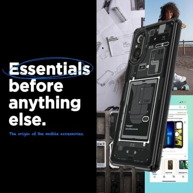 Apsauginis dėklas Spigen Ultra Hybrid case skirta Sony Xperia 5 V - Zero One 9