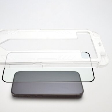 Apsuginis stiklas 9H iPhone 15 Pro Max Wozinsky Premium Glass - Juodas 6