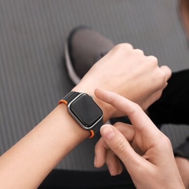 Apyrankė Dux Ducis Magnetic Apple Watch SE, 9, 8, 7, 6, 5, 4, 3, 2, 1 (41, 40, 38mm) (LD Version) - Juoda/Oranžinė 6