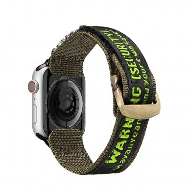 Apyrankė Dux Ducis Strap (Outdoor Version) Apple Watch 9, Ultra, SE, 8, 7, 6, 5, 4, 3, 2, 1 (49, 45, 44, 42 mm) Juoda/Žalia 1
