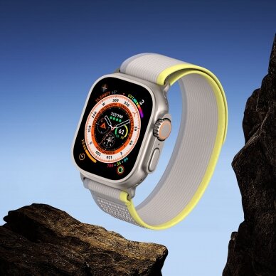 Apyrankė Dux Ducis Strap YJ Version Apple Watch Ultra/9/8/7/6/SE/5/4/3/2/1 (42, 44, 45, 49 mm) - Geltona/smėlinė 3