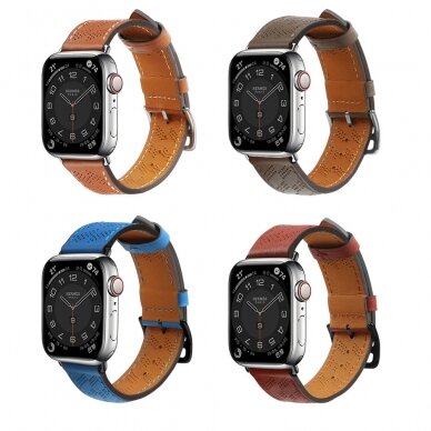Apyrankė Leather strap for Apple Watch 9 / SE, 8, 7, 6, 5, 4, 3, 2, 1 (41, 40, 38 mm) Raudona 5