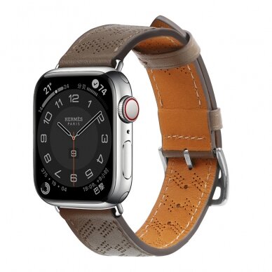 Apyrankė Leather strap for Apple Watch 9, SE, 8, 7, 6, 5, 4, 3, 2, 1 (41, 40, 38 mm) Tamsiai ruda