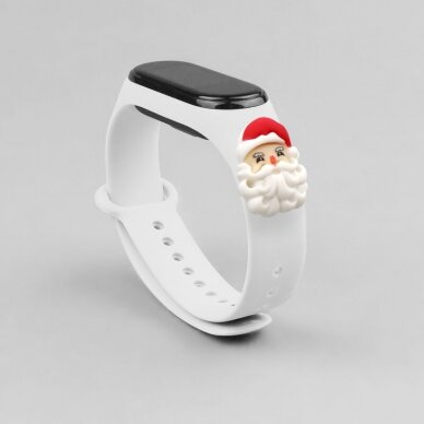 Apyrankės dirželis Strap Xmas Xiaomi Mi Band 4 / Mi Band 3 Christmas holidays baltas (santa) 1