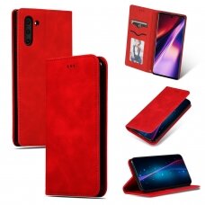 Atverčiamas dėklas Business Style Xiaomi Redmi 13C/Poco C65 raudonas