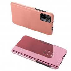 Akcija!!! Atverčiamas dėklas Clear View Case Xiaomi Redmi Note 10 5G / Poco M3 Pro Rožinis