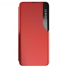 Atverčiamas dėklas Eco Leather View Case elegant bookcase Samsung Galaxy S21+ 5G (S21 Plus 5G) raudonas
