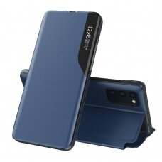 Samsung Galaxy A02s Atverčiamas dėklas Eco Leather View Case elegant Mėlynas