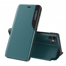 Iphone 13 Pro Max Atverčiamas dėklas Eco Leather View  Žalias