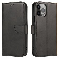 Atverčiamas dėklas Magnet Case Oppo A17 flip cover wallet stand juodas