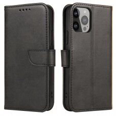 Atverčiamas dėklas Magnet Case Vivo Y16 / Vivo Y02s flip cover wallet stand juodas