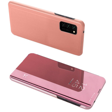 Samsung Galaxy A52 / A52s Atverčiamas dėklas Clear View Case cover for / Rožinis