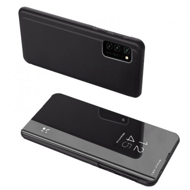 Samsung Galaxy A72 Atverčiamas dėklas Clear View Case Juodas