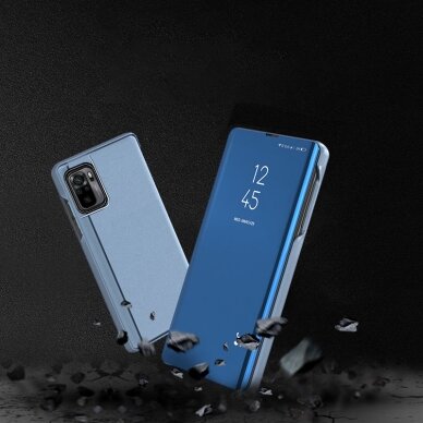 Akcija!!! Atverčiamas dėklas Clear View Case Xiaomi Redmi Note 10 5G / Poco M3 Pro Rožinis  6